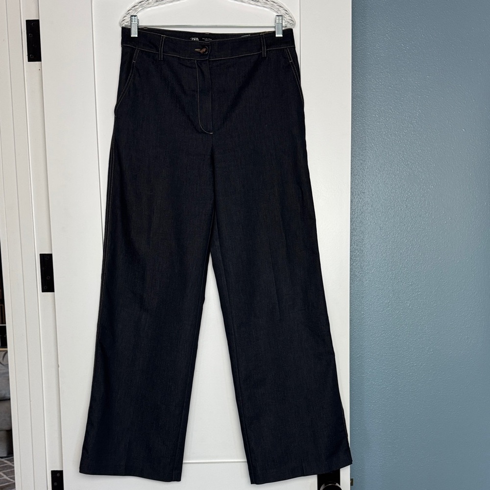 Wide Leg denim color Trousers